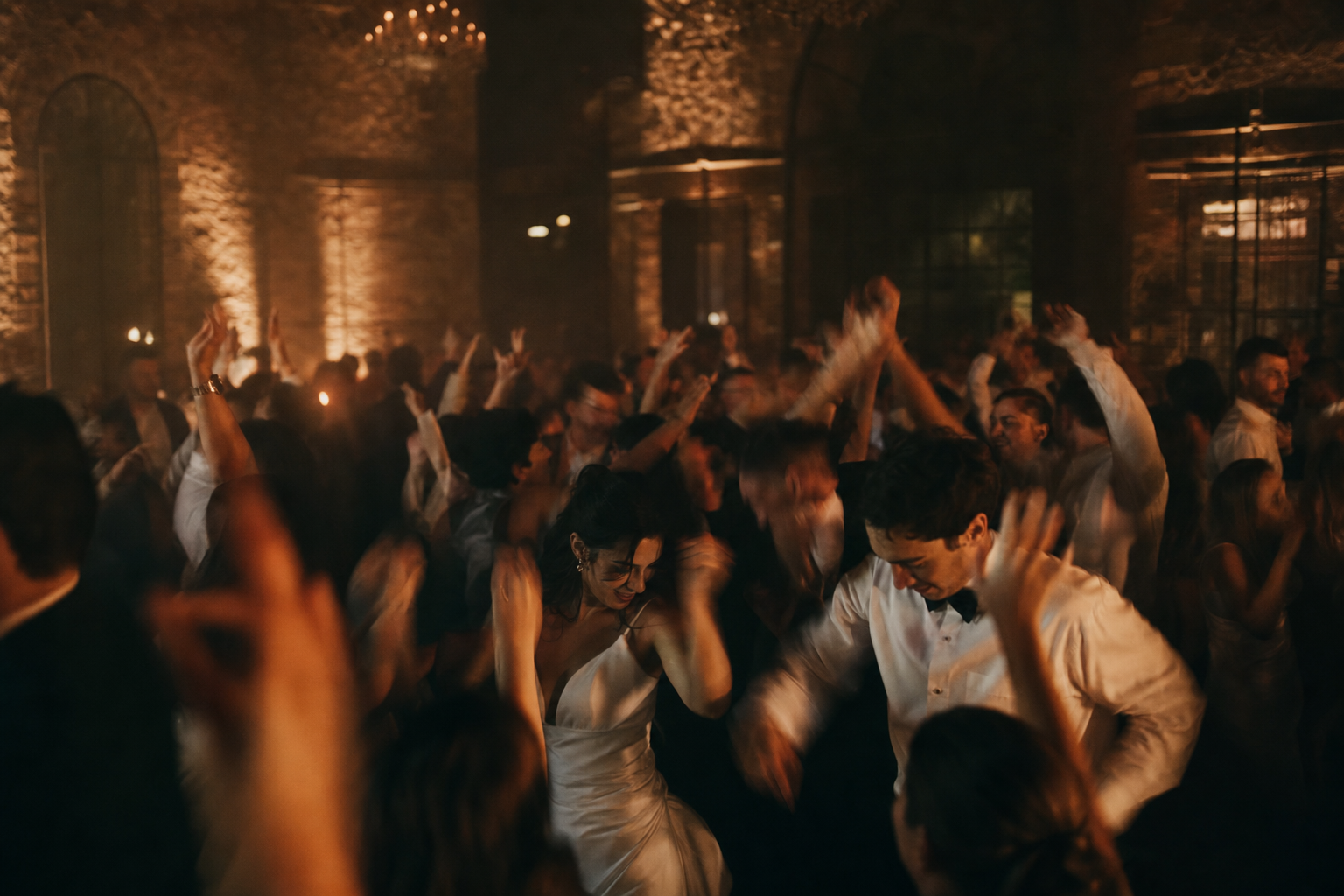 Perth wedding dancefloor lit by Prestige Sound & Light