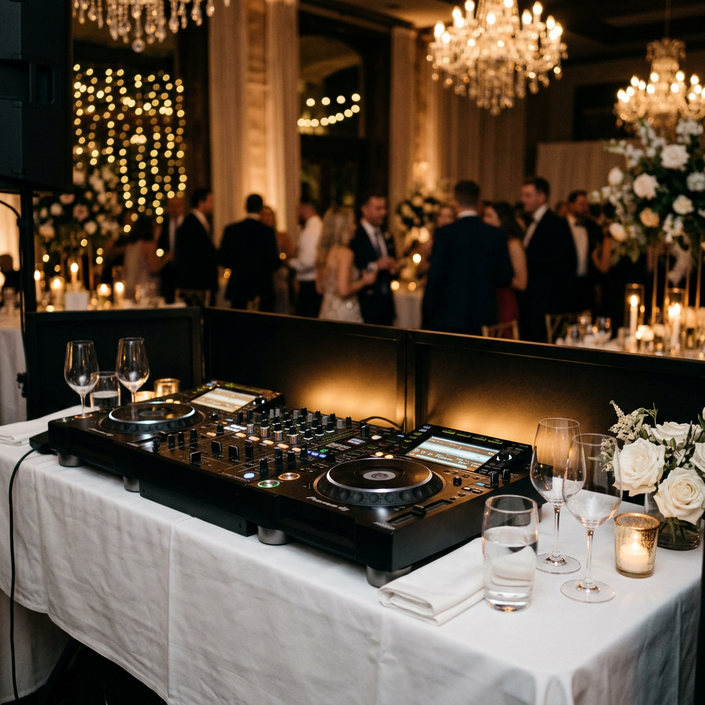 DJ and audio setup at a Perth wedding reception