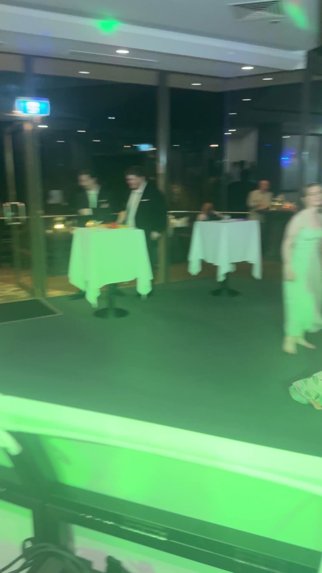 Reception in motion · suits and gowns